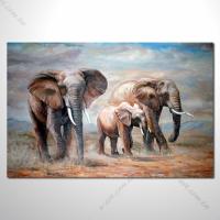 動物王國 大象12 油畫...