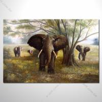 動物王國 大象13 油畫...