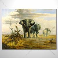 動物王國 大象14 油畫...