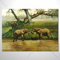 動物王國 大象15 油畫...