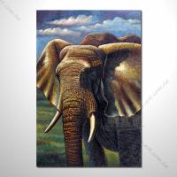 動物王國 大象22 油畫...