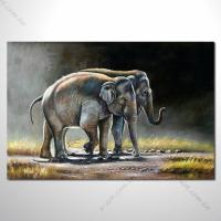 動物王國 大象09 油畫...