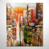 【香港上海街景油畫】023 風景油畫 異國街景風情 黑白灰色調 絕佳氛圍  無框畫 裝潢 設計師最愛