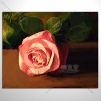 【單幅裝飾花卉畫】007 花卉畫 油畫 裝飾畫 買畫 居家放畫 裝飾品 入厝 送禮首選 粉紅玫瑰 油畫 裝飾